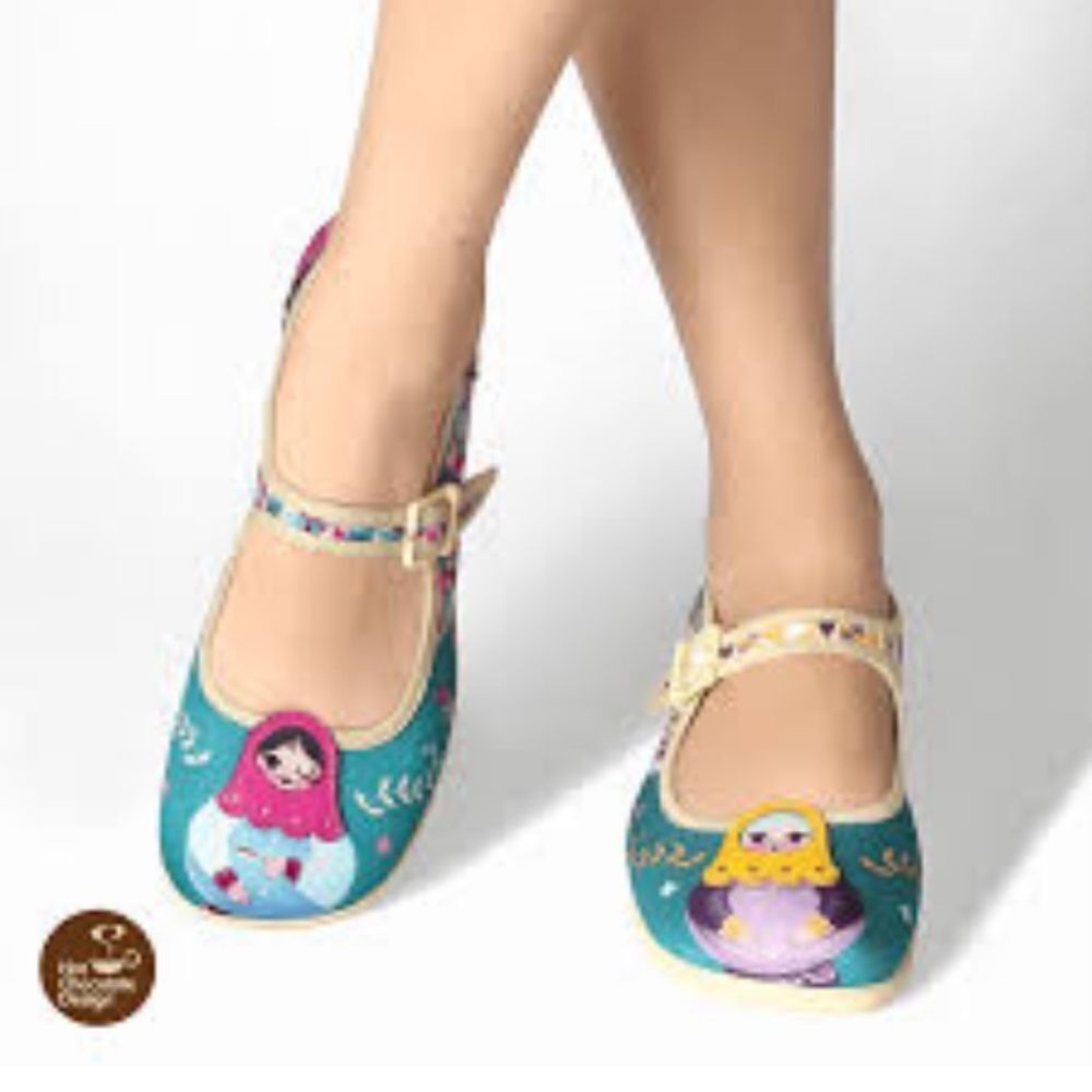 Mini Hot chocolate Desing Matryoshka Mary Janes Girls Shoes Size 3.5